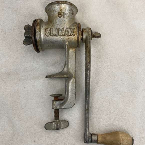 Vintage Climax #51 Food Meat Chopper Grinder Table Clamp W 3 Blades Made In USA - Picture 1 of 9